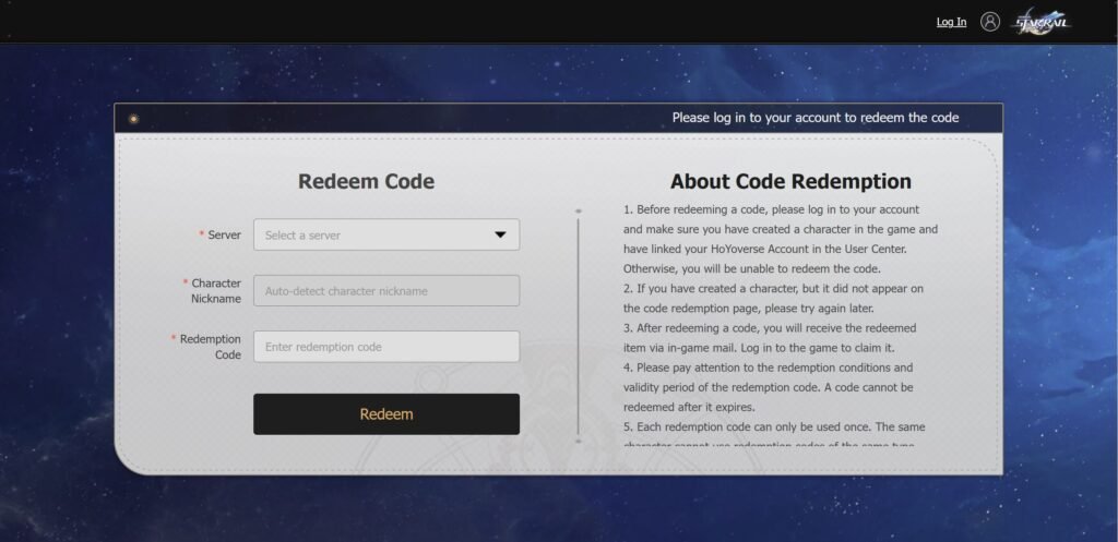 Redeem Honkai Star Rail Codes - newgamecodes.com